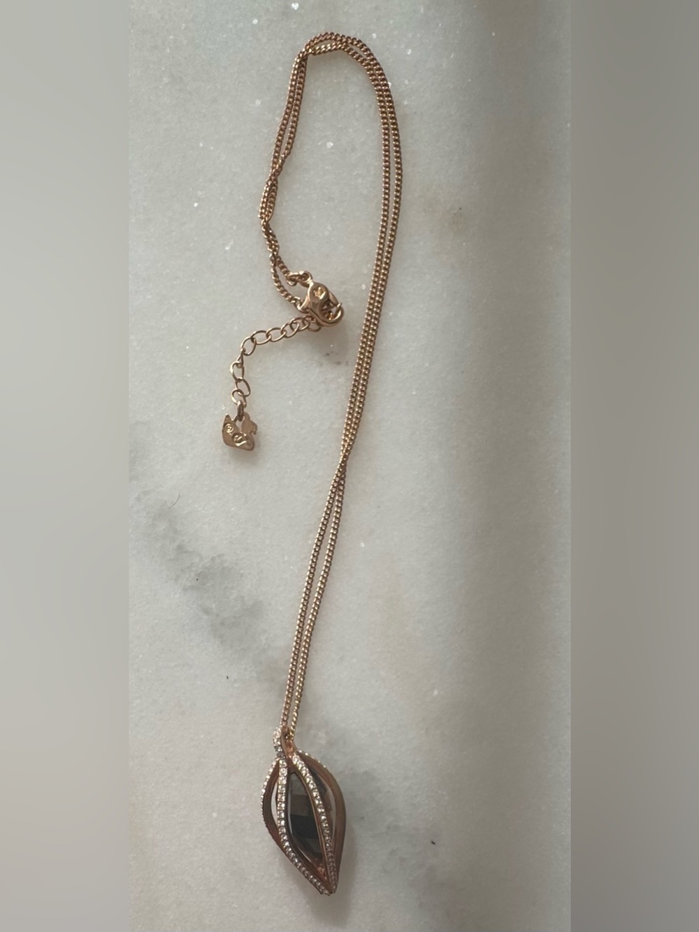 Swarovski Hailey smoky Grey Crystal Rose Gold plated Pendant Necklace 5349350